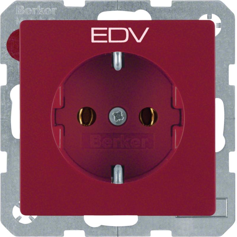 Berker 47436022 Steckdose SCHUKO m Druck Q.x rot sam