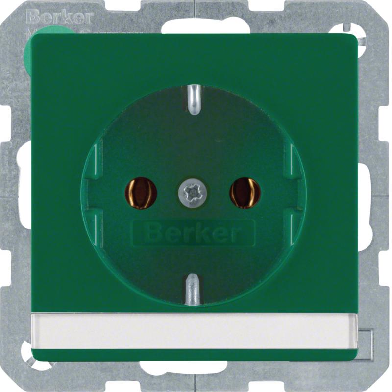 Berker 47506003 Steckdose SCHUKO m BF Q.x grün samt