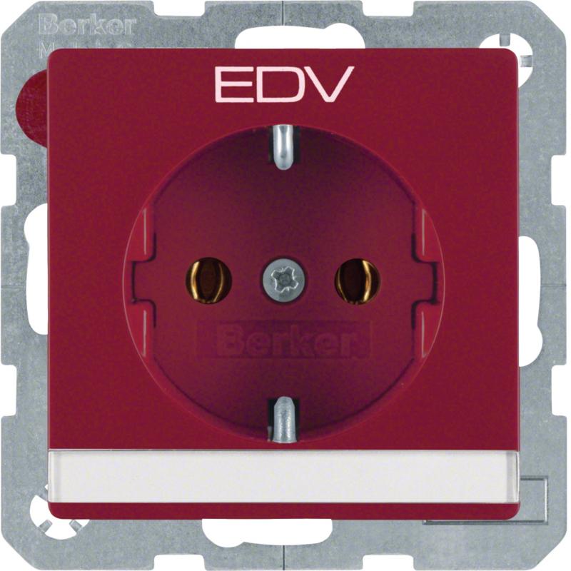 Berker 47506015 Steckdose SCHUKO m BF u Druck Q.x rot