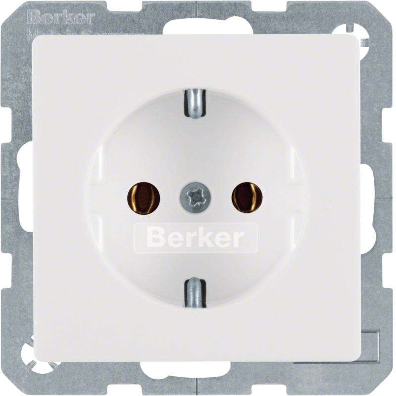 Berker 41436089 Steckdose SCHUKO Q.x polarweiß samt