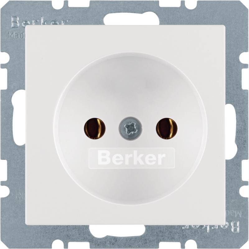 Berker 6161036089 Steckdose ohne SK Q.x polarweiß samt