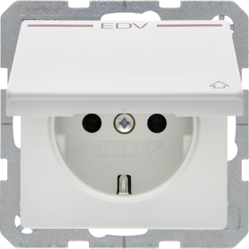 Berker 47516059 Steckdose SCHUKO m KD Druck rot Q.x pw