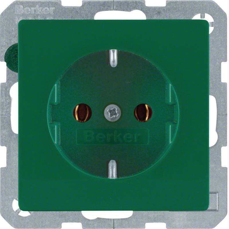 Berker 41436013 Steckdose SCHUKO Q.x grün samt