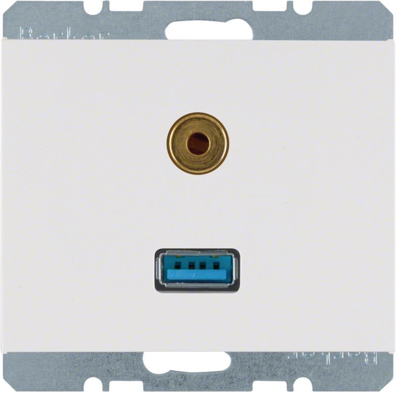 Berker 3315397009 USB/3,5 mm Audio Steckdose K.1 pw