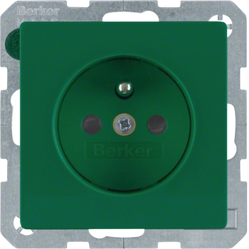 Berker 6768766013 Steckdose m SK-Stift erh BS Q.x grün