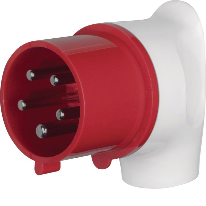 Berker 578201 CEE Winkelstecker 5Pol 32A grau/rot