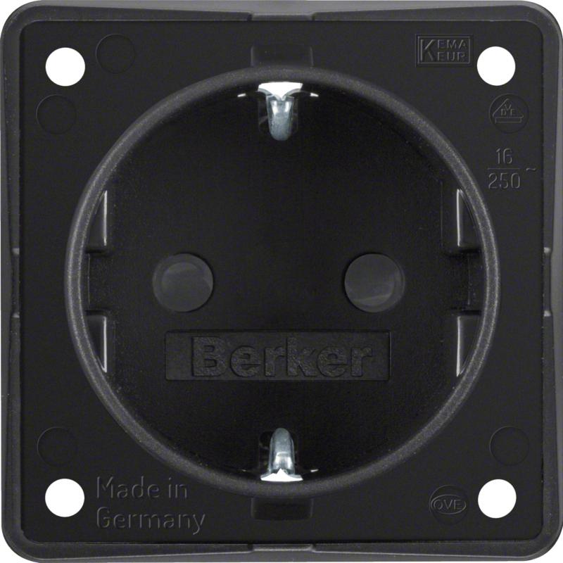 Berker 947792503 Steckdose SCHUKO eh BS schwarz matt