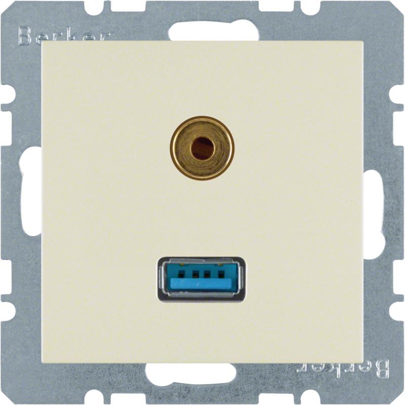 Berker 3315398982 USB/3,5 mm Audio Steckdose S.1 weiß