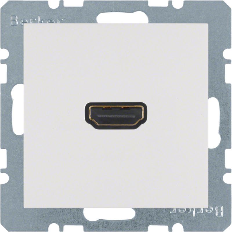 Berker 3315428989 HDMI Steckdose, Dose S.1/B.3/B.7 polarweiß, glänzend