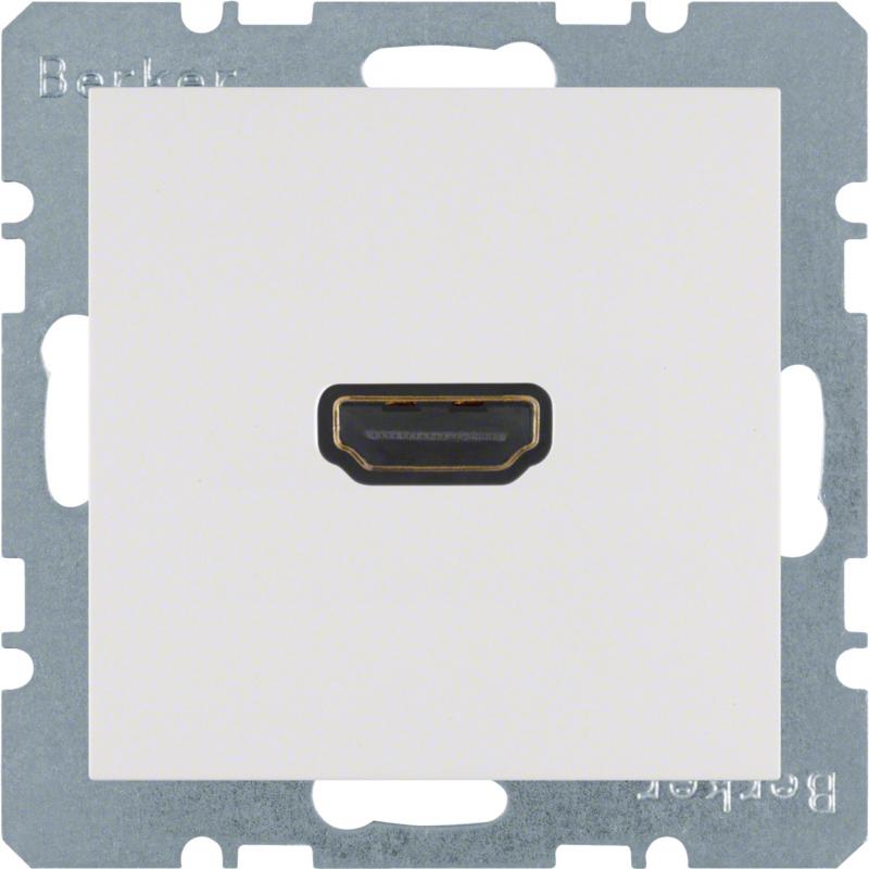 Berker 3315438989 HDMI Steckdose, Dose mit 90°-Steckanschluss S.1/B.3/B.7 polarw
