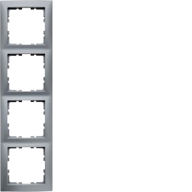 Berker 10149939 Rahmen 4-fach, Serie S.1, aluminium matt