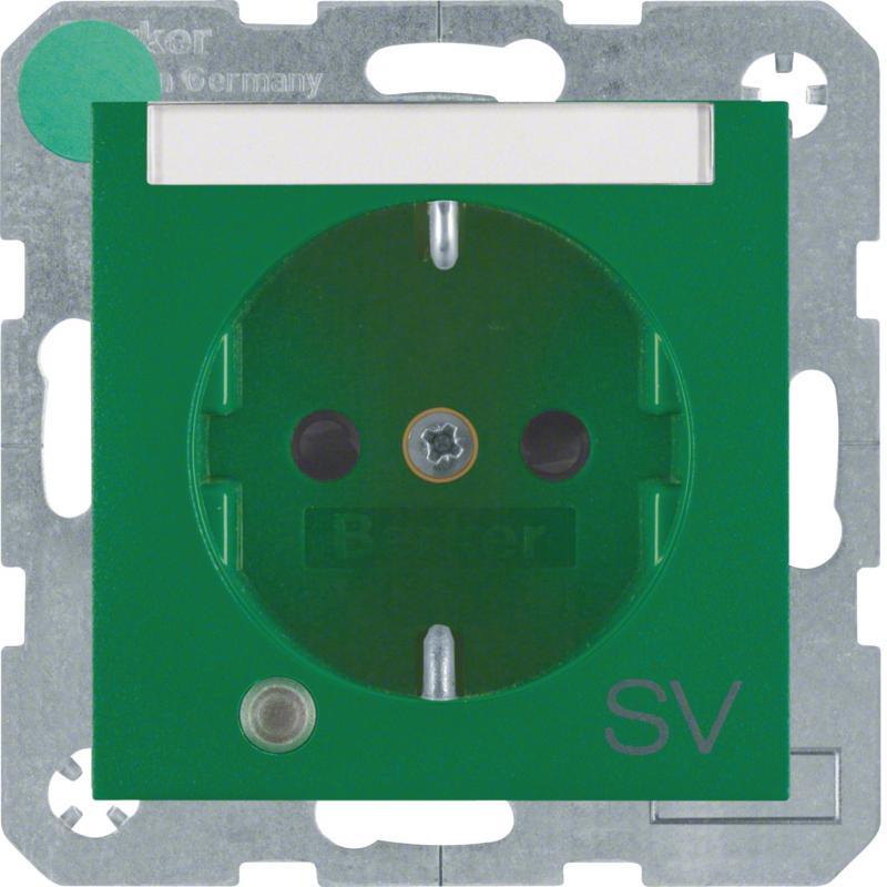 Berker 41101913 Steckdose SCHUKO LED BSF BS S1/B3/7 grün
