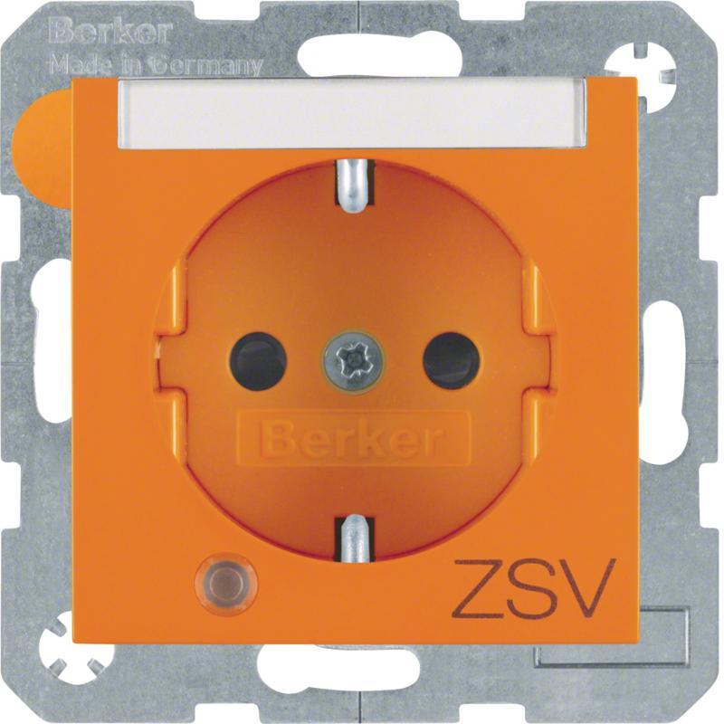 Berker 41108914 Steckd. SCHUKO LED BSF EHBS S.1/B.x oran
