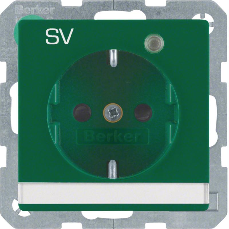 Berker 41106013 Steckdose SCHUKO LED BSF erh BS Q.x grü