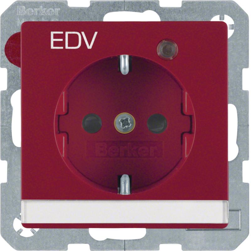 Berker 41106015 Steckdose SCHUKO LED BSF erh BS Q.x rot