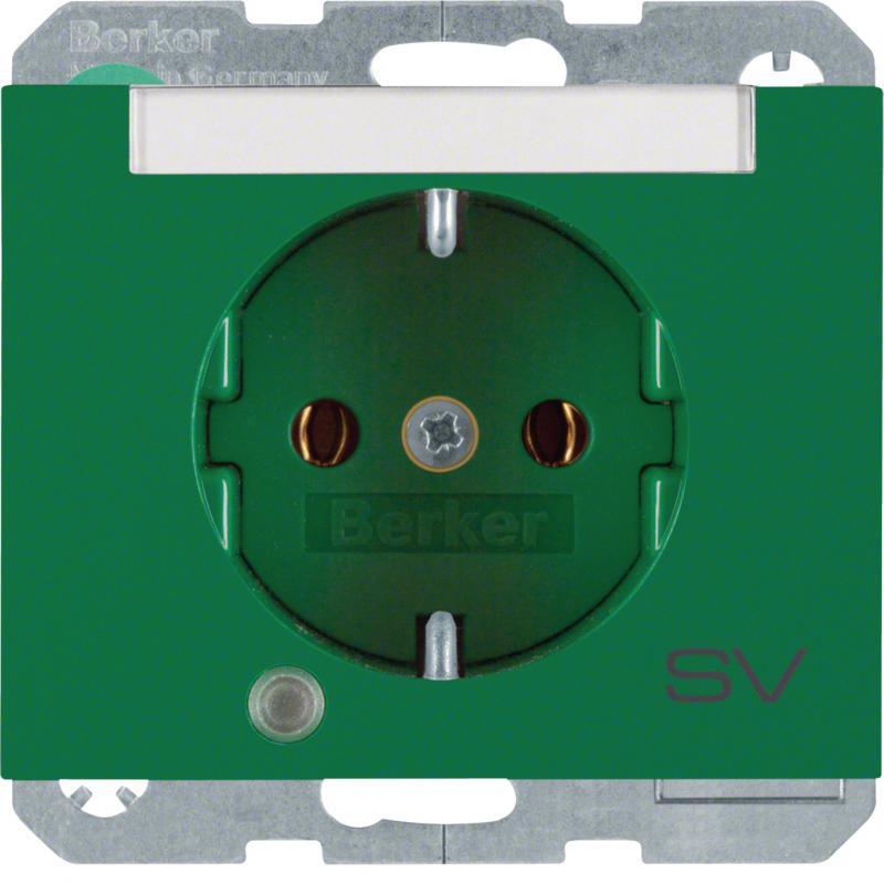 Berker 41107113 Steckdose SCHUKO LED BSF erh BS K.1 grün