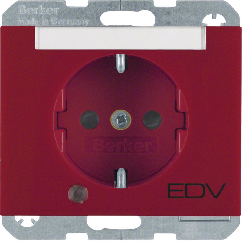 Berker 41107115 Steckdose SCHUKO LED BSF erh BS K.1 rot