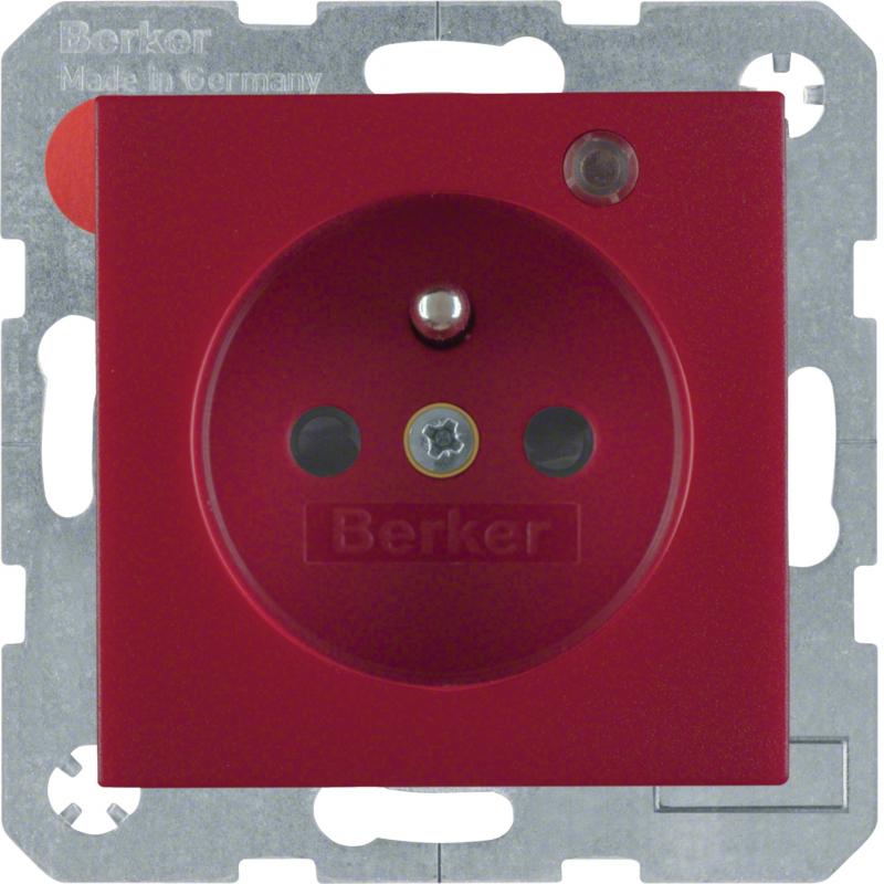 Berker 6765091915 Steckdose m SK-Stift LED S.1/B.3/B.7 rot