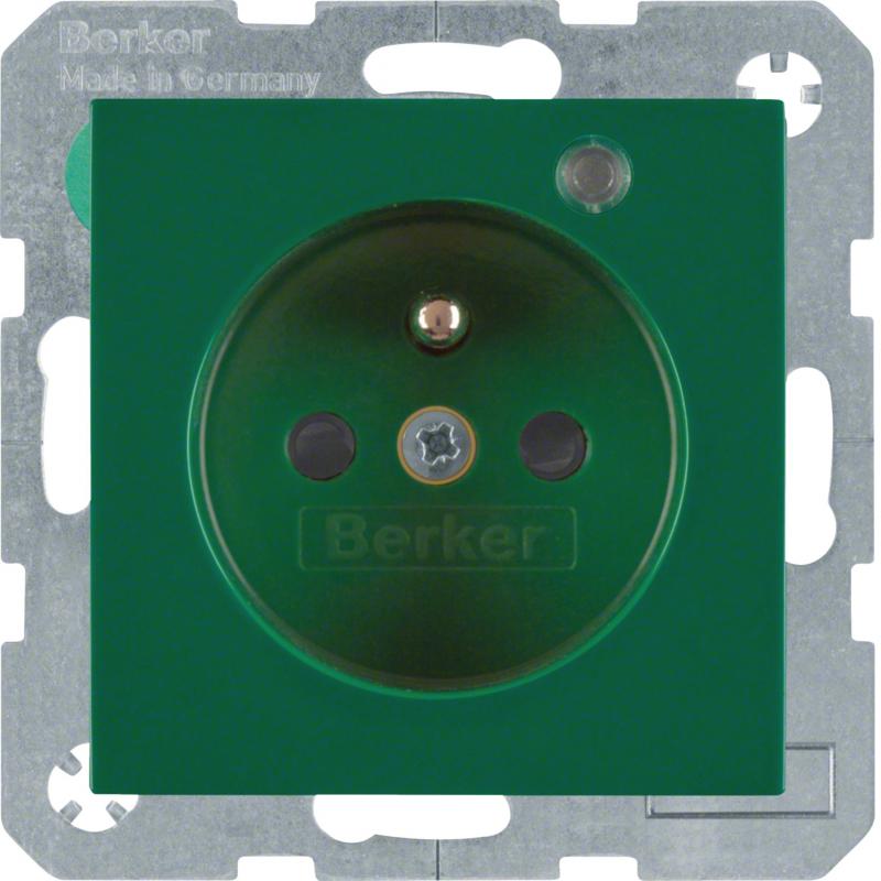 Berker 6765098913 Steckdose m SK-Stift LED S.1/B.3/B.7 grü