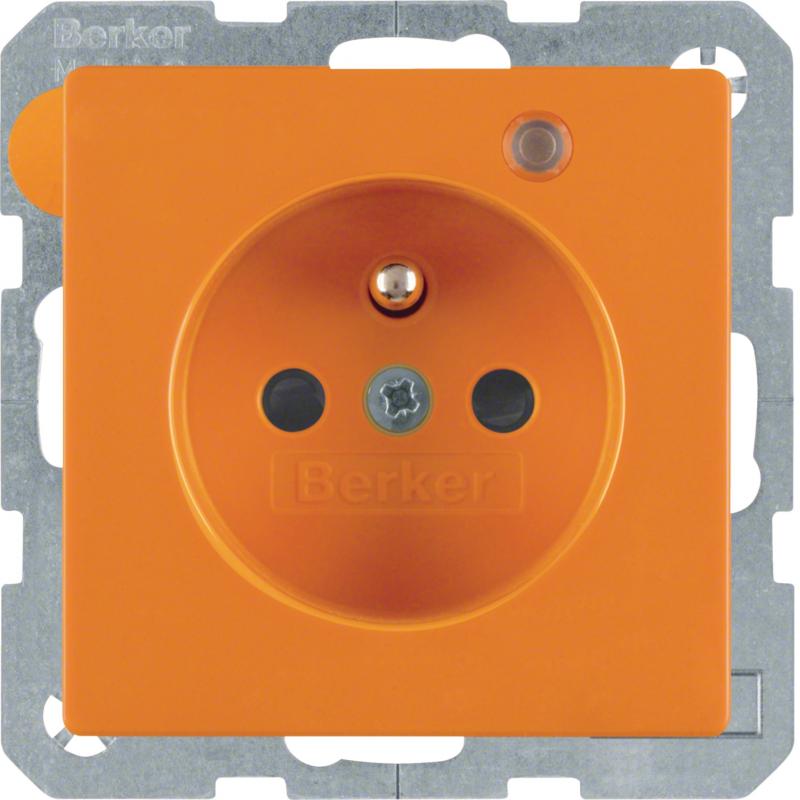 Berker 6765096014 Steckdose m SK-Stift LED e BS Q.x ora