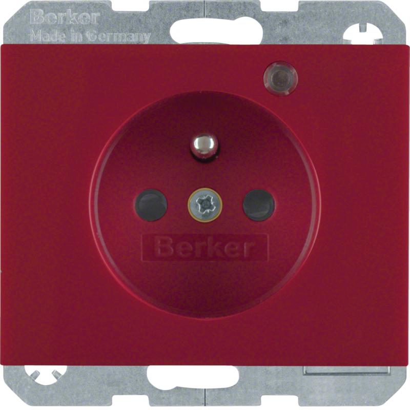 Berker 6765097015 Steckdose m SK-Stift LED erh. BS K.1 rot