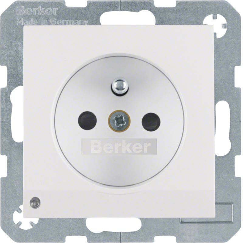 Berker 6765108989 Steckdose m SK-Stift LED S.1/B.x pw glän