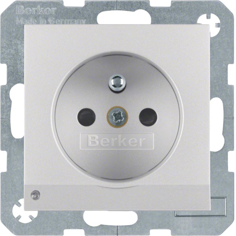 Berker 6765101404 Steckdose m SK-Stift LED S.1/B.3/B.7 alu