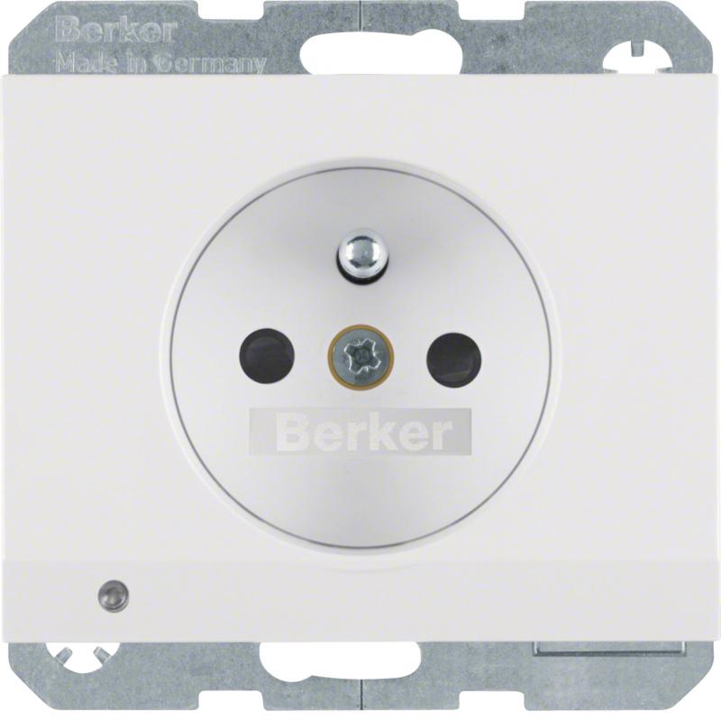Berker 6765107009 Steckdose m SK-Stift LED K.1 pw