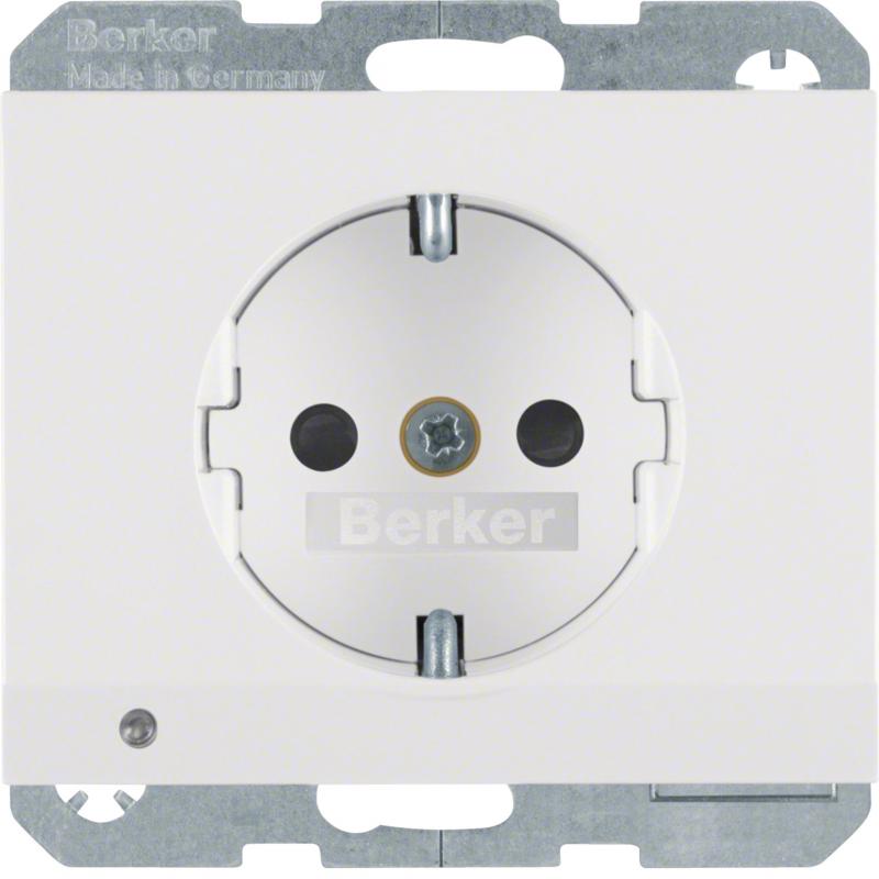 Berker 41097009 Steckdose SCHUKO m LED-OL K.1 polarweiß