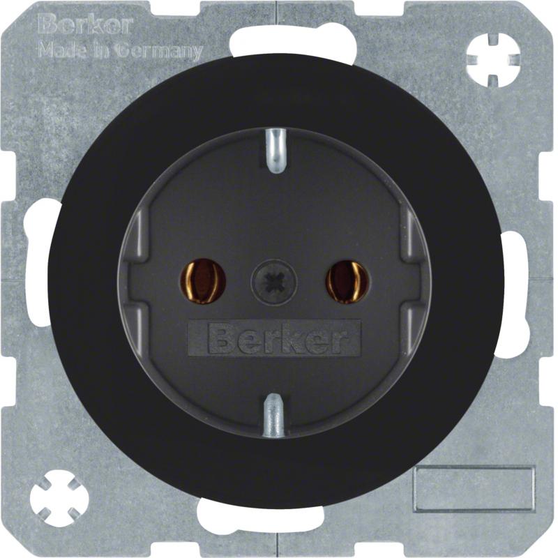 Berker 41432045 Steckdose SCHUKO R.1/R.3 schwarz glänz