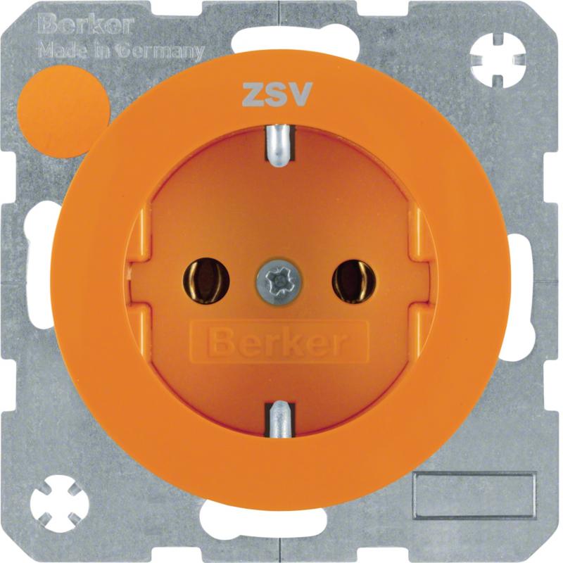 Berker 47432007 Steckdose SCHUKO m Druck R.1/R.3 ora glä