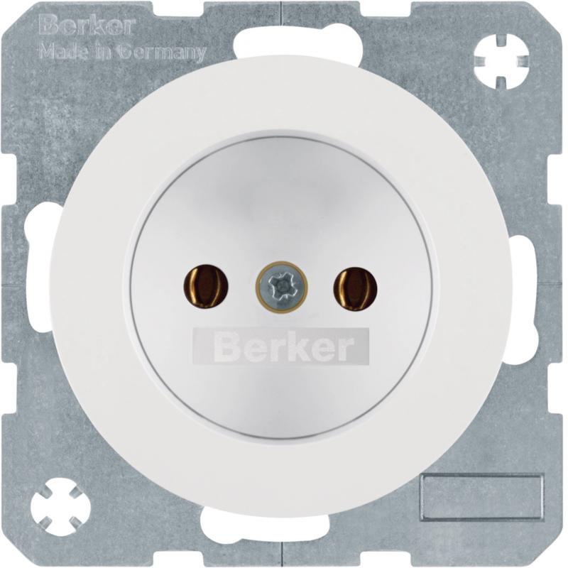 Berker 6167032089 Steckdose ohne SK R.1/R.3 pw glänz