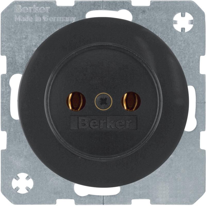 Berker 6167032045 Steckdose ohne SK R.1/R.3 schwarz glänz