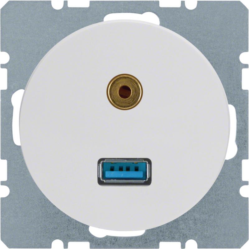 Berker 3315392089 USB/3,5 mm Audio Steckdose R.1/R.3 pw