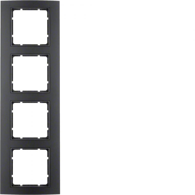 Berker 10143005 Rahmen 4fach B.3 Alu schwarz/anthrazit