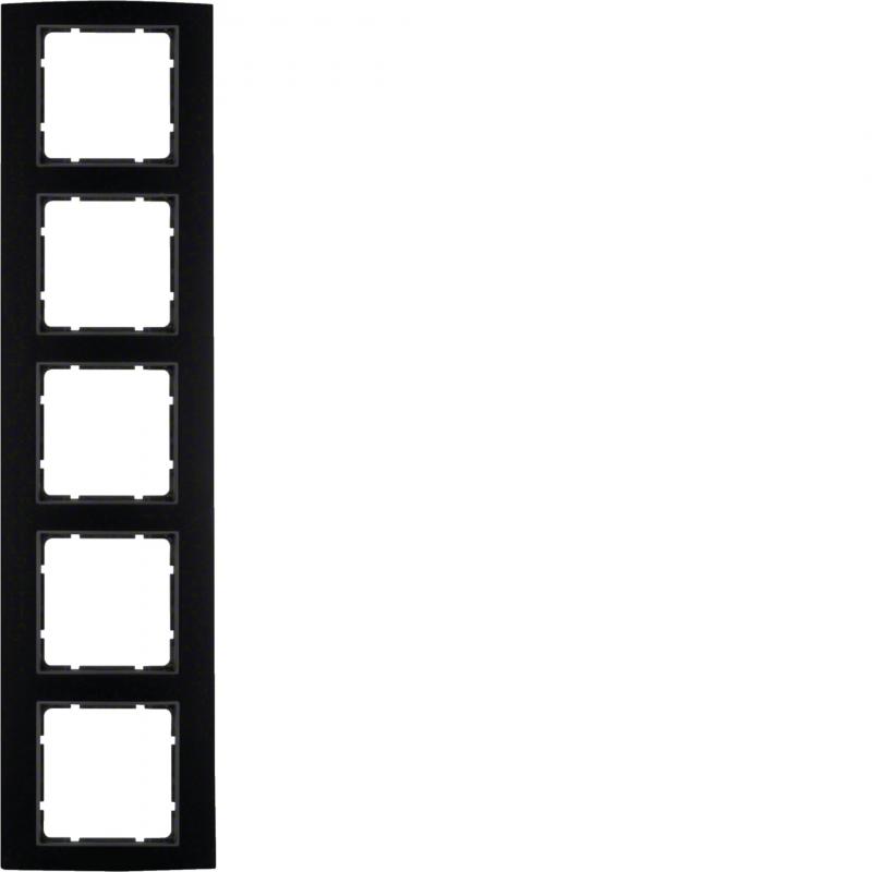 Berker 10153005 Rahmen 5fach B.3 Alu schwarz/anthrazit