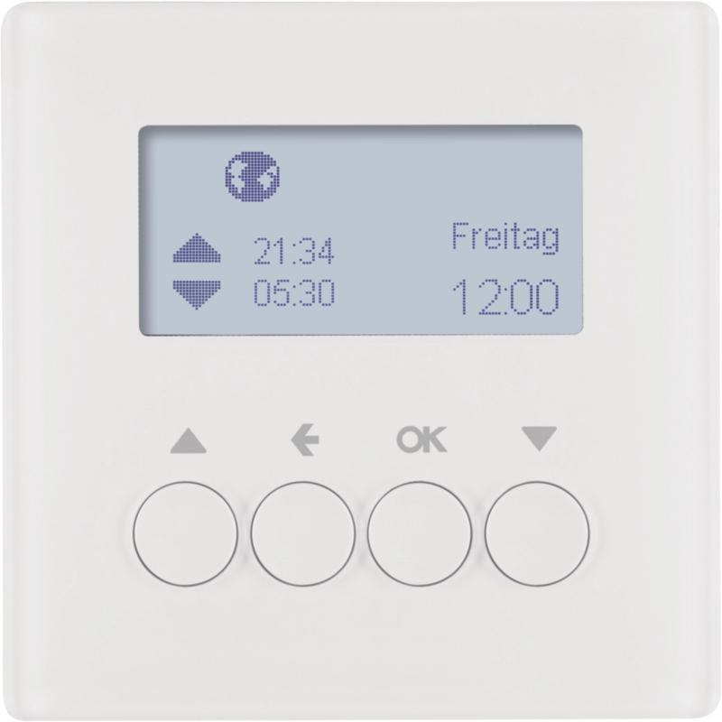 Berker 85741129 Jalousie-Schaltuhr Serie Q.x polarweiß, samt, Jalousiesteuerung