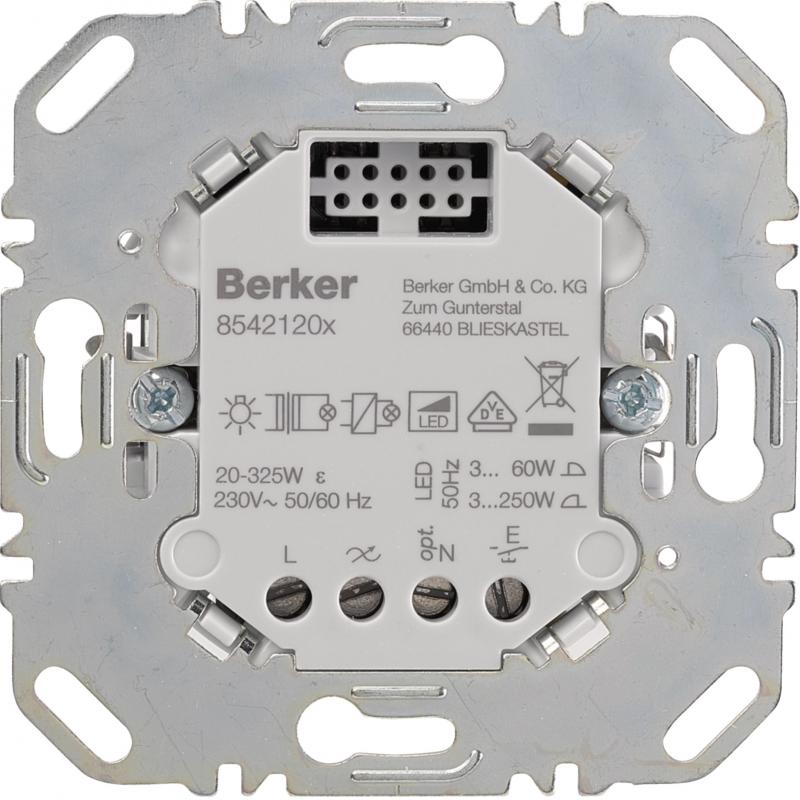 Berker 85421200 Universal Tastdimmer Komfort 1fach (R, L, C, LED), Dimmer für Li