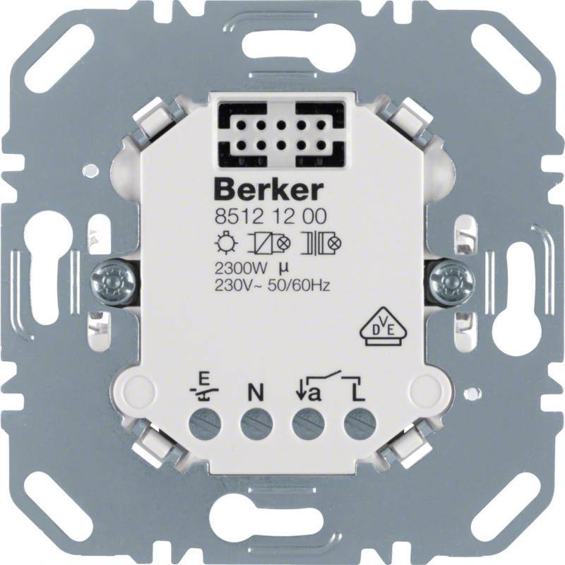 Berker 85121200 Relais-Einsatz 1-fach für Taste/Schalter, Dimmer, Zeitschaltuhr,