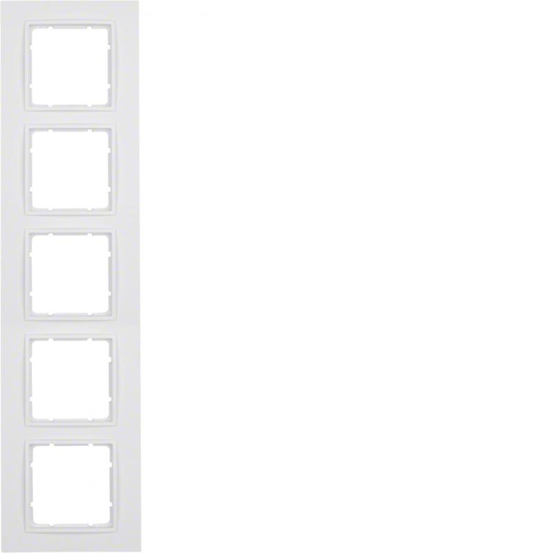 Berker 10156919 Rahmen 5fach B.7 polarweiß matt