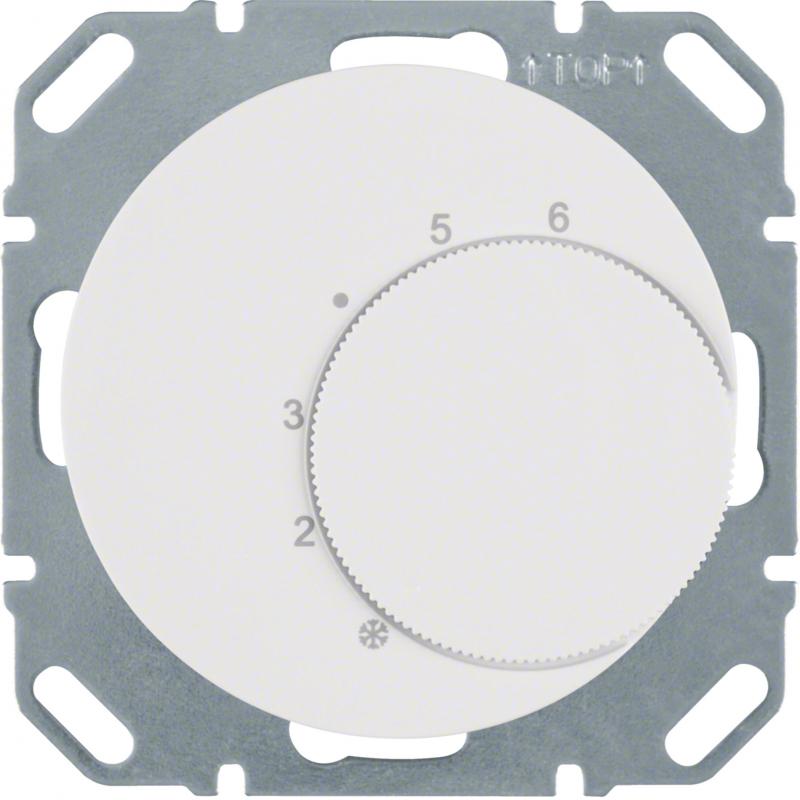 Berker 20262089 Temperaturregler mit Wechsler + Zentralstück R.1/R.3 polarweiß,