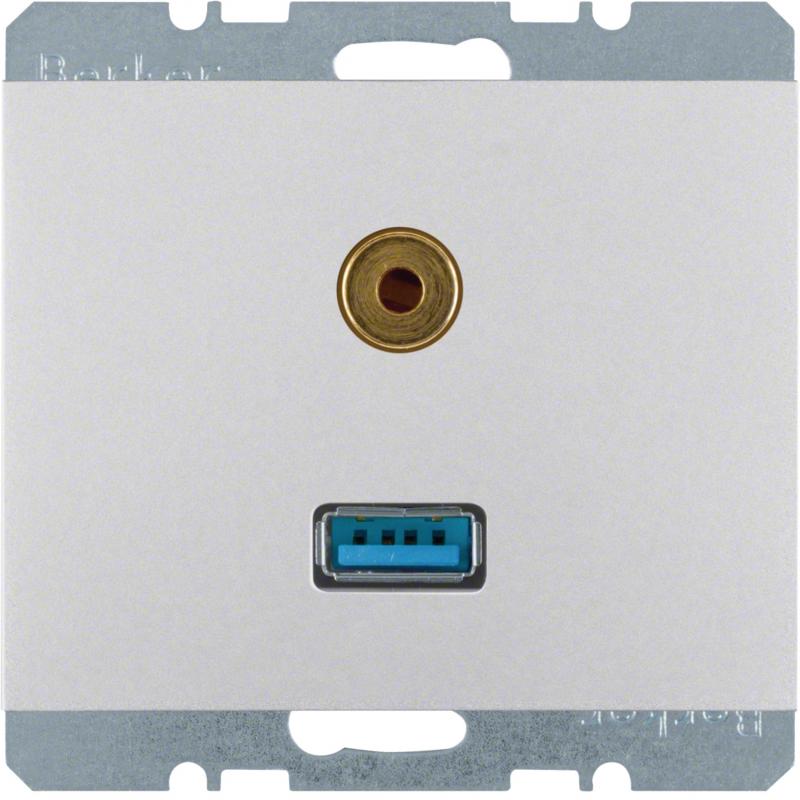 Berker 3315397003 USB/3,5 mm Audio Steckdose K.5 Alu
