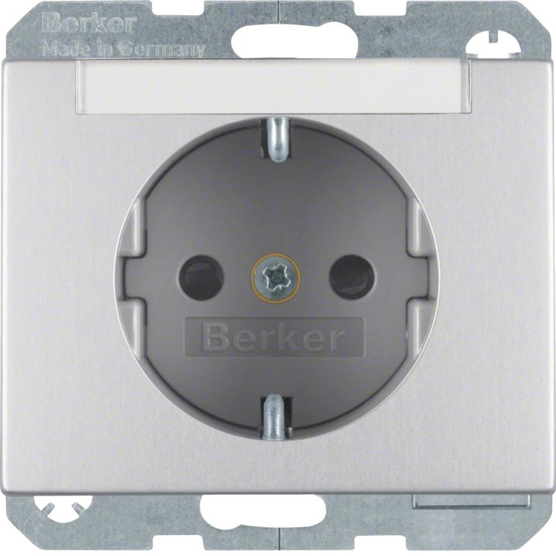 Berker 47387003 Steckdose SCHUKO m BF u. erh.BS K.5 Alu