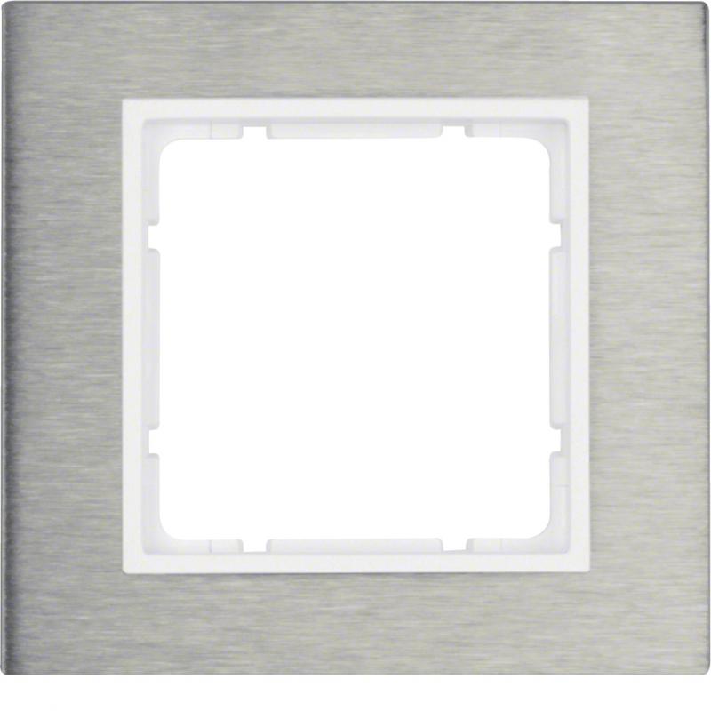 Berker 10113609 Rahmen 1fach B.7 Edelstahl/polarweiß