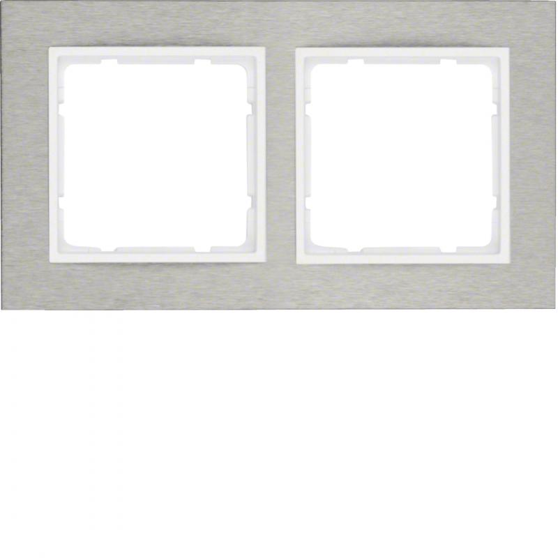 Berker 10223609 Rahmen 2fach waag B.7 Edelstahl/polarw