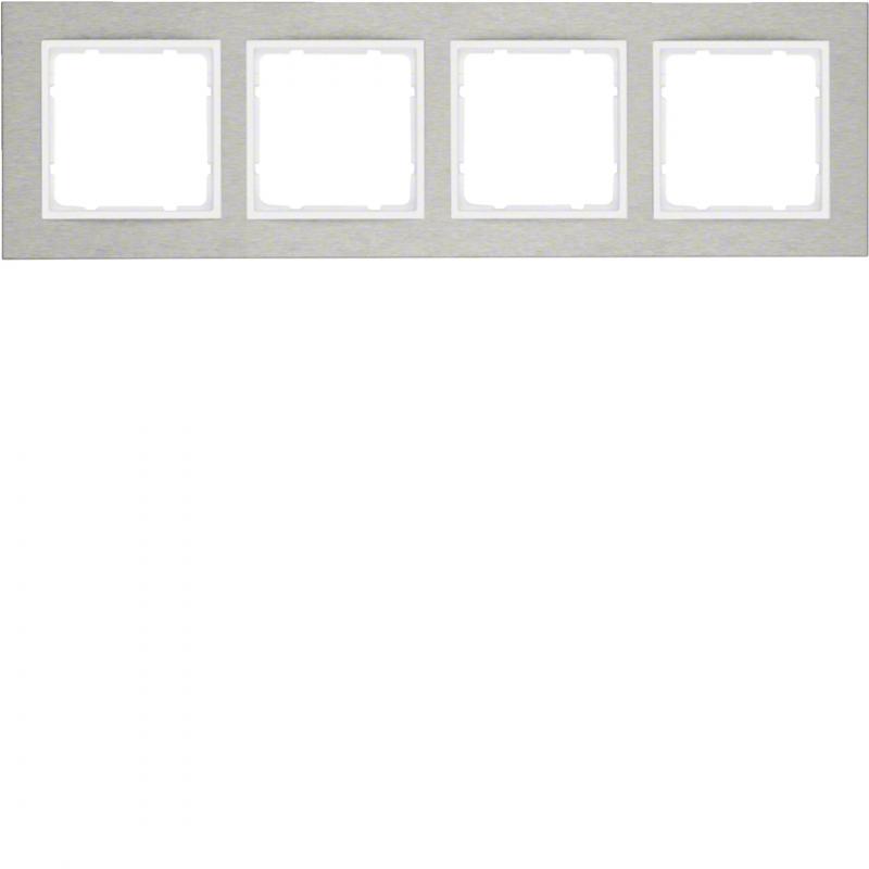Berker 10243609 Rahmen 4fach waag E-St B.7 E-St/pw
