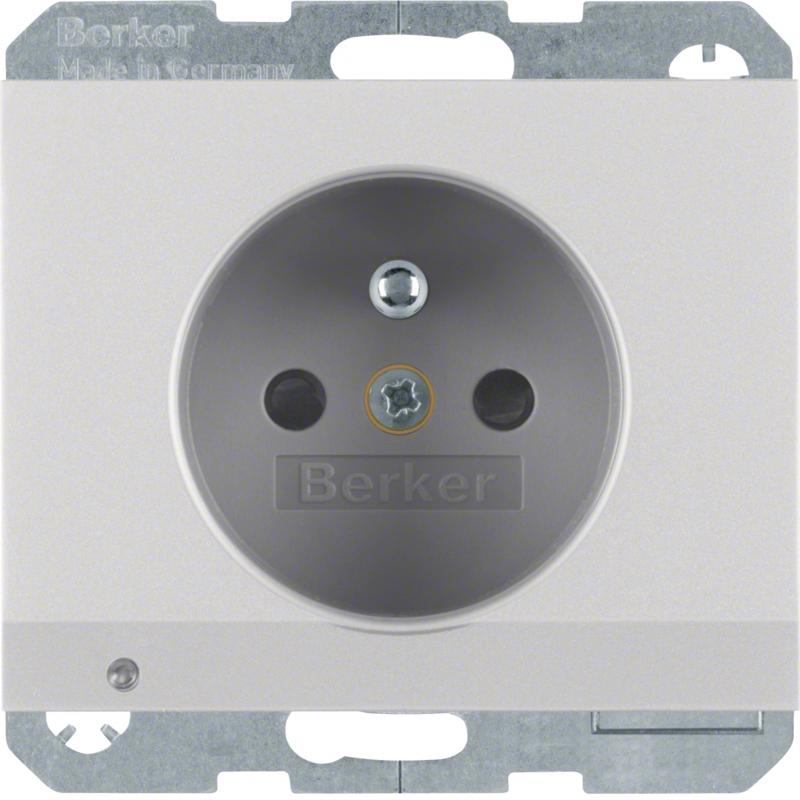 Berker 6765107003 Steckdose m SK-Stift LED erh. BS K.5 Alu