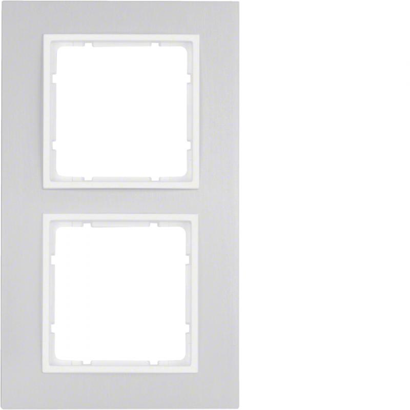 Berker 10126914 Rahmen 2fach B.7 Alu/polarweiß