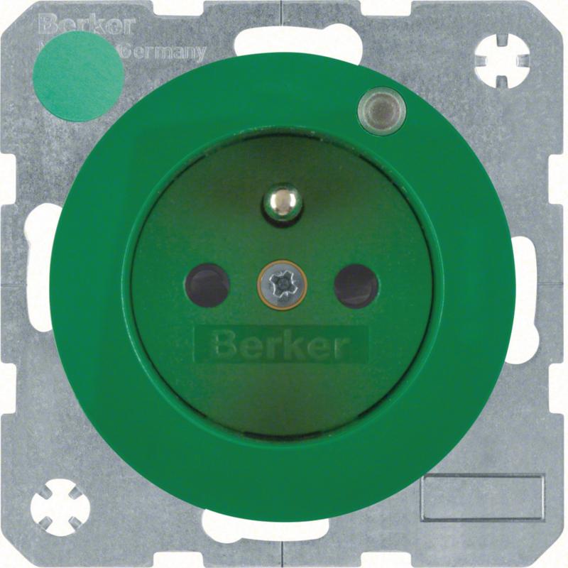 Berker 6765092003 Steckdose m SK-Stift LED R.1/R.3 grün