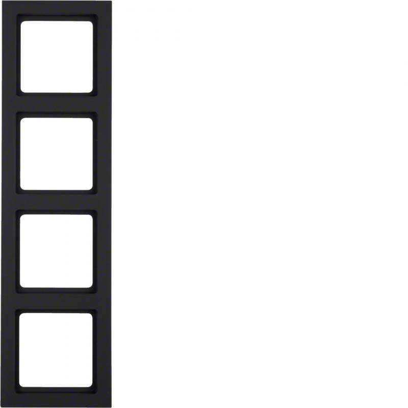 Berker 10146096 Rahmen 4-fach Serie Q.3 anthrazit, samt